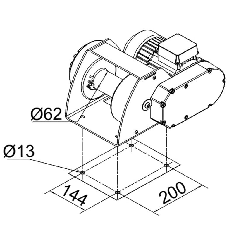 Treuil Palan Électrique Levage À Câble 230V 125 / 250 kg 540W +  Télécommande